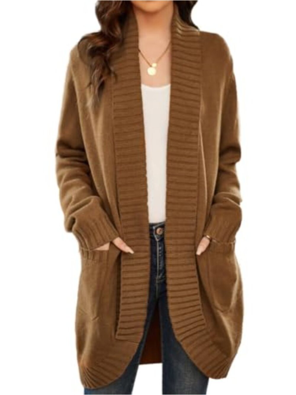 Women's Long Sleeve Knit Cardigan Sweater with Pockets